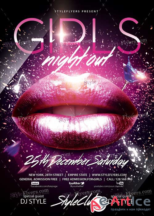 Girls Night Out PSD V12 Flyer Template