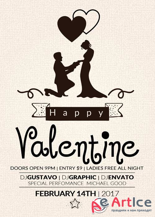 Valentines Party Flyer V43 Template