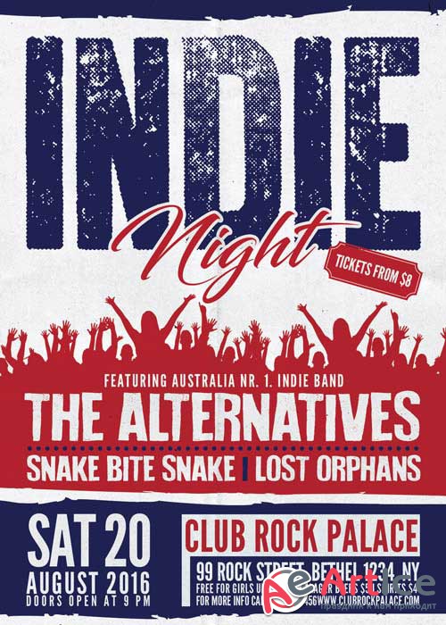 Indie Rock Alternative Party V8 Flyer Template