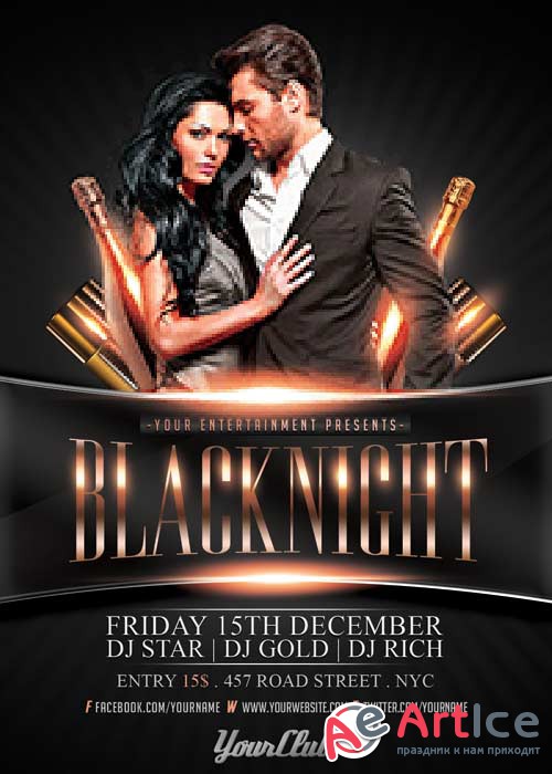 BlackNight V19 Flyer Template
