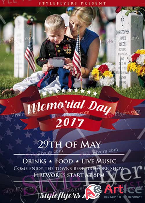 Memorial Day V18 Flyer PSD Template