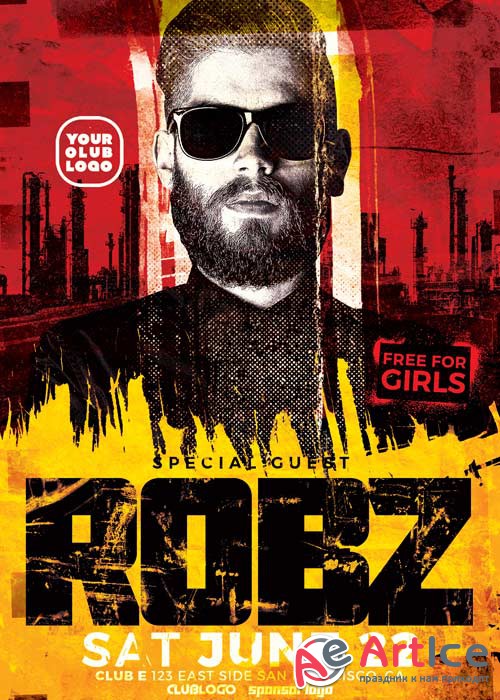 DJ Robz Club Party V11 Flyer Template