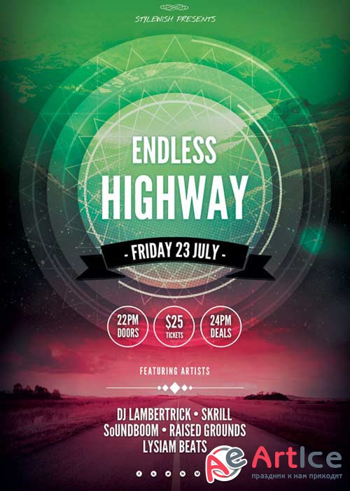 Endless Highway V22 Flyer PSD Template
