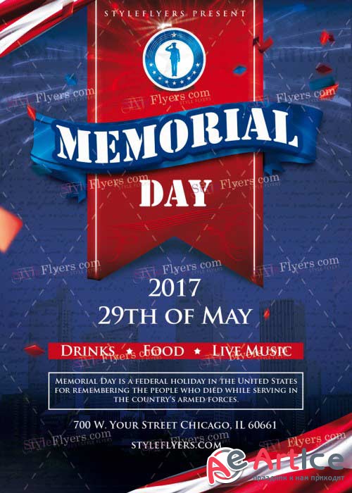 Memorial Day V33 PSD Flyer