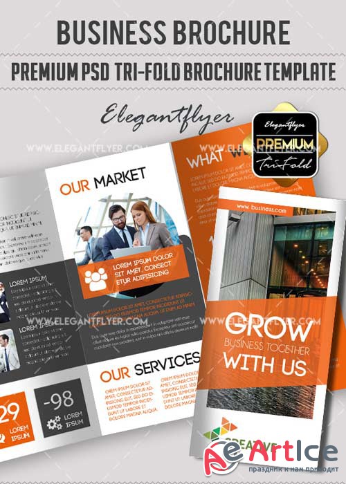 Business V31 Premium PSD Tri-Fold PSD Brochure Template