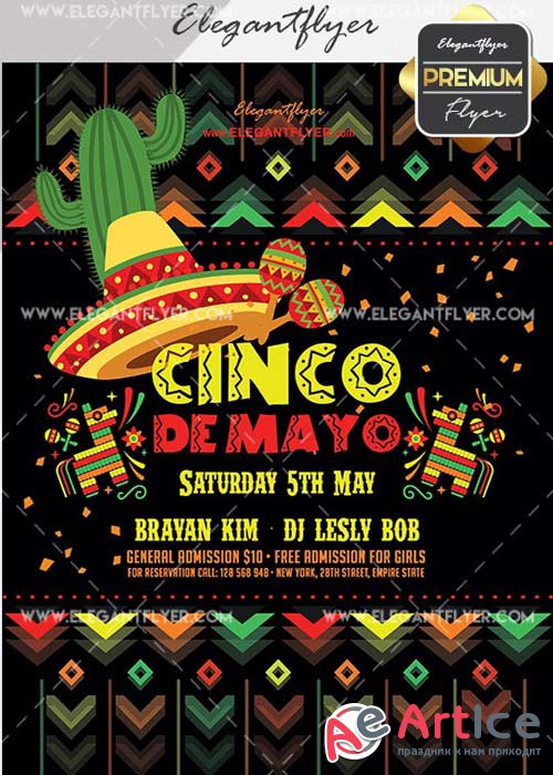Cinco De Mayo V20 Flyer PSD Template + Facebook Cover