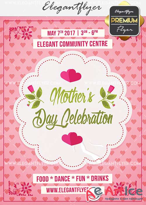 Mother Day Celebration V19 Flyer PSD Template + Facebook Cover
