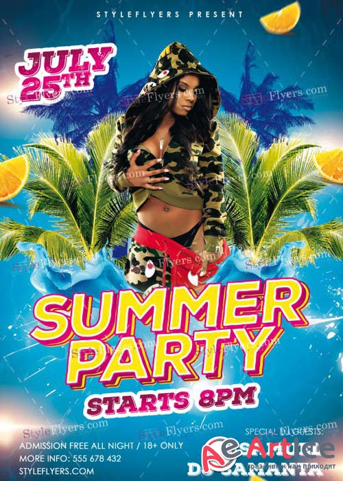 Summer Party PSD V41 Flyer Template