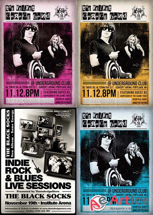 Live Concert Flyer Party 9in1 V2 Flyer Template