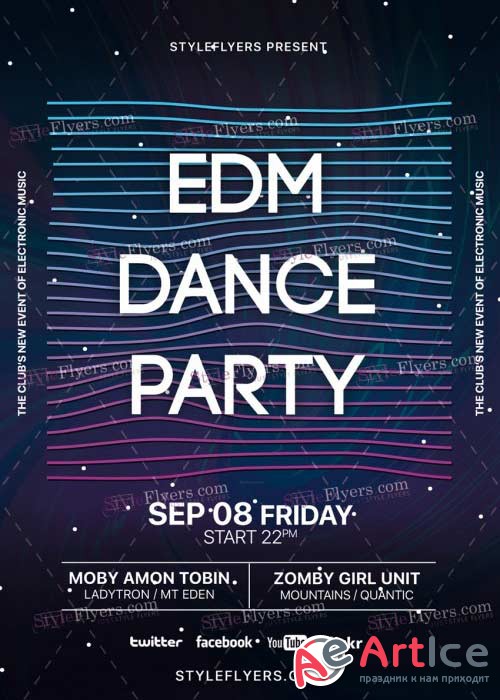 EDM Dance Party V29 PSD Flyer Template
