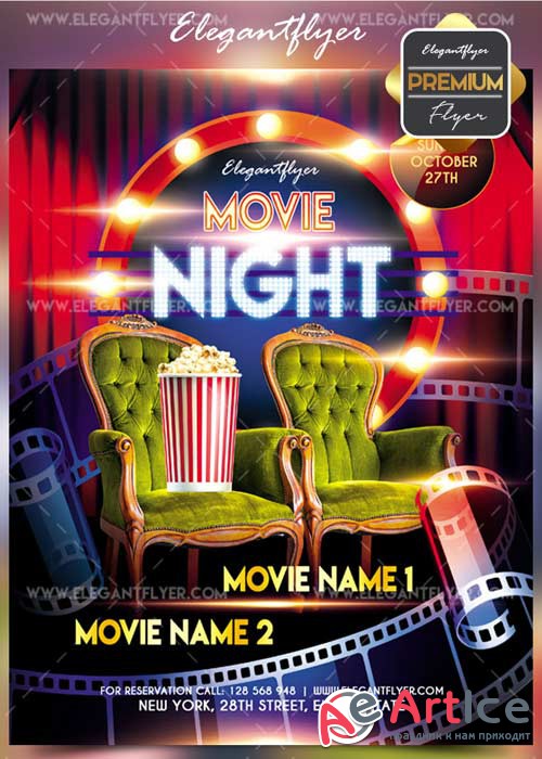 Movie Flyer 2017 V4 2017 Flyer PSD Template + Facebook Cover