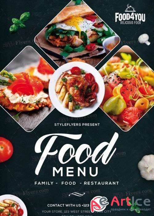Food Menu V15 PSD Flyer Template