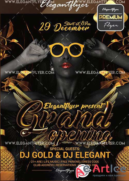 Grand Opening V36 Flyer PSD Template + Facebook Cover