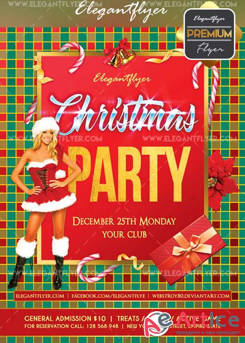 Christmas 2018 V15 Flyer PSD Template + Facebook Cover