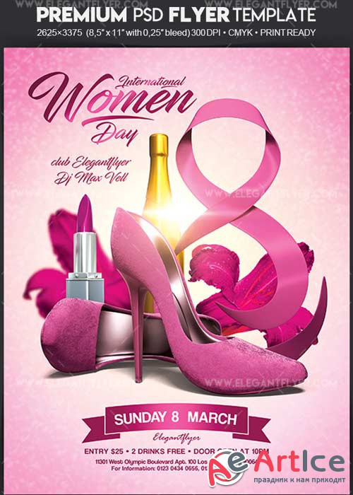 International Women Day V1 2018 Flyer PSD Template + Facebook Cover