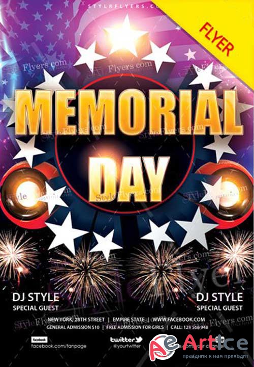 Memorial Day V20 2018 Flyer PSD