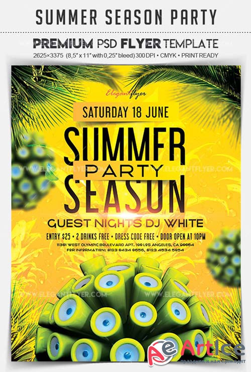 Summer Season Party V3 2018 Flyer PSD Template