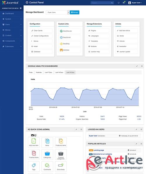 JoomlArt - JA Admin v1.0.7 - Best Joomla Admin Template