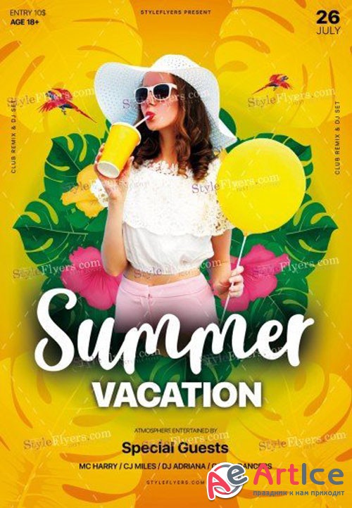 Summer Vacation V7 2018 PSD Flyer Template