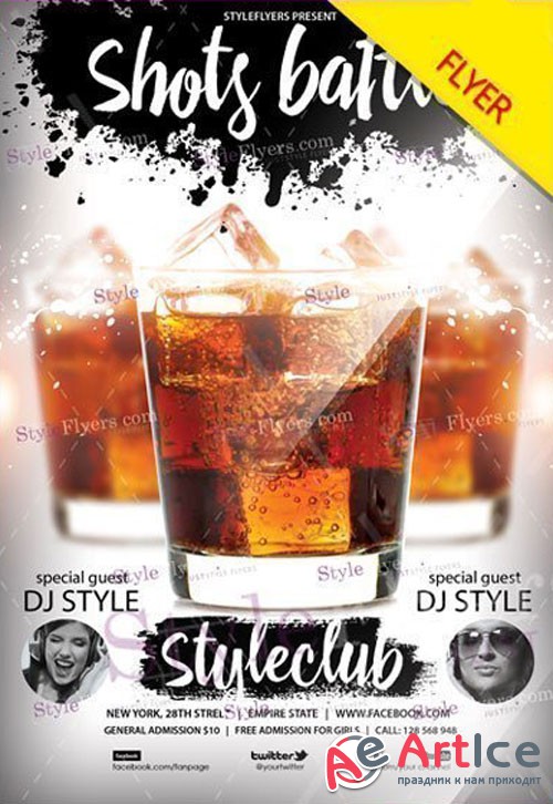 Shots Battle V4 2018 Flyer PSD