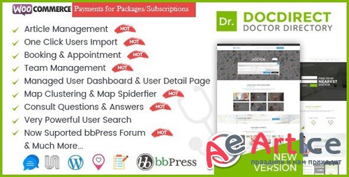 ThemeForest - Directory DocDirect v8.0 - Responsive WordPress Theme for Doctors and Healthcare Directory - 16089820