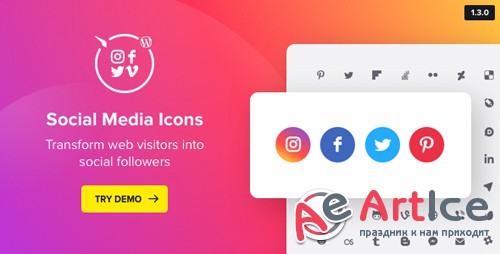 CodeCanyon - WordPress Social Media Icons v1.3.0 - Social Icons Plugin - 20612375