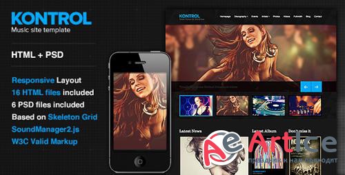 ThemeForest - Kontrol v1.0 - Music Site Template - 4881457