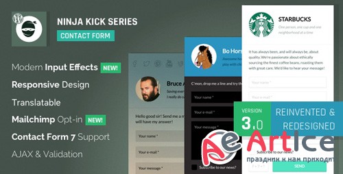 CodeCanyon - Ninja Kick: WordPress Contact Form v3.5.1 - 6598780