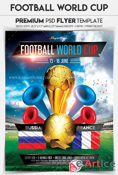 Football World Cup V3 2018 Flyer PSD Template