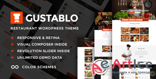 ThemeForest - Gustablo v1.0 - Restaurant & Cafe Responsive WordPress Theme - 21622075