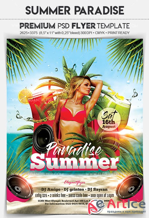 Summer Paradise V1 2018 Flyer PSD Template