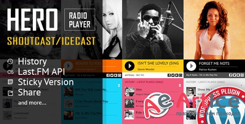 CodeCanyon - Hero v1.6.4 - Shoutcast and Icecast Radio Player With History - WordPress Plugin - 19364283