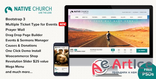 ThemeForest - NativeChurch v2.9.9.3 - Multi Purpose WordPress Theme - 7082446