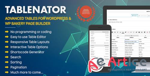 CodeCanyon - Tablenator v2.0.1 - Advanced Tables for WordPress & WP Bakery Page Builder - 18560899