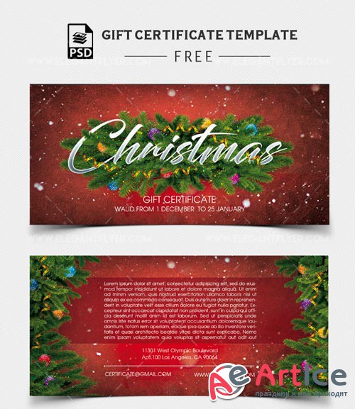 Christmas V2 2018 Gift Voucher PSD Template