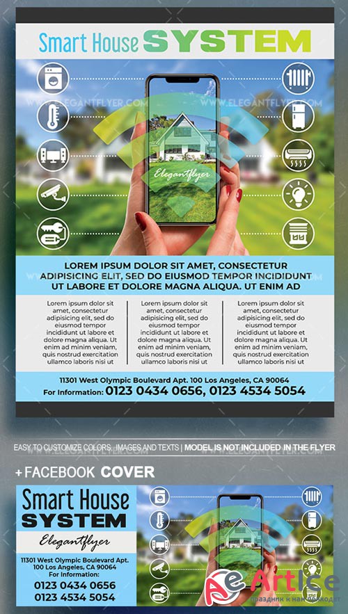 Smart House System V1 2018 Flyer PSD Template