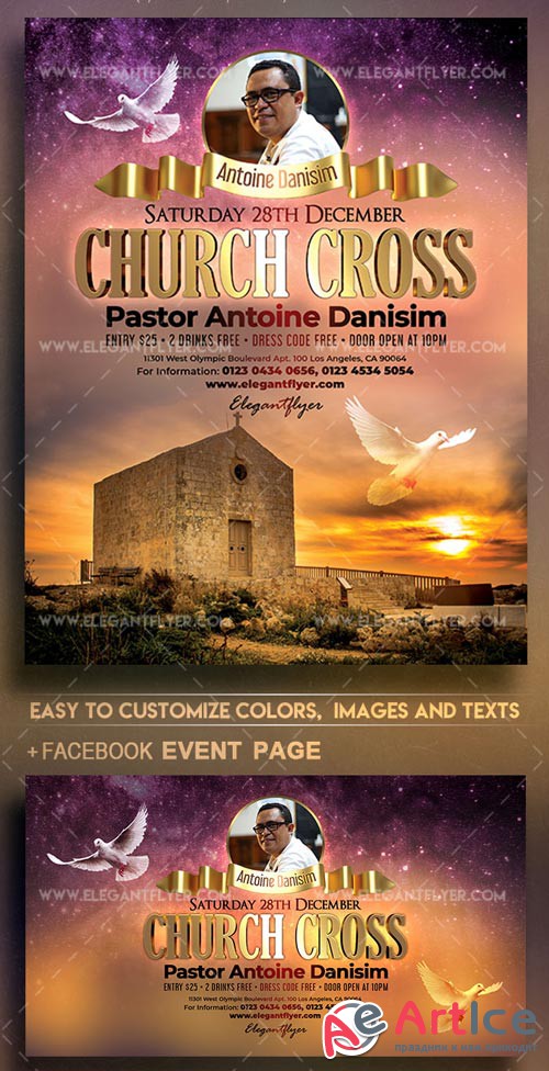 Church Cross V21 2018 Flyer PSD Template