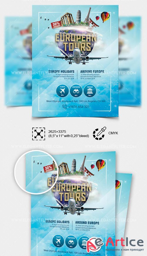 European Tours V7 2018 PSD Flyer Template
