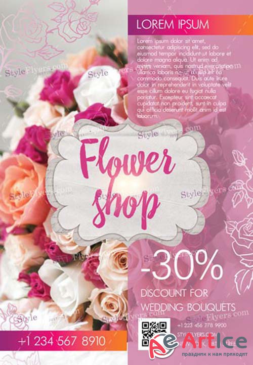 Flower Shop V1 2019 PSD Flyer Template